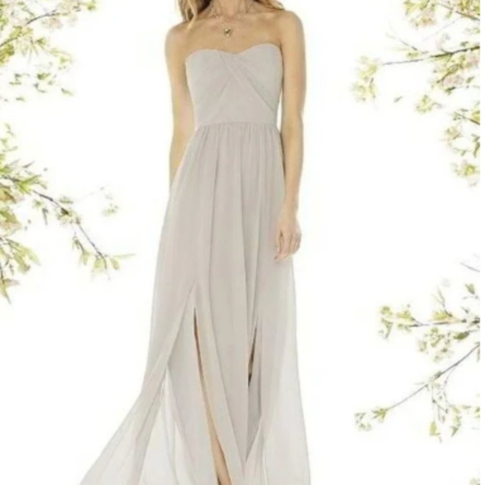 NWT Social Bridesmaids Chiffon Formal Gown #8159 Oyster
